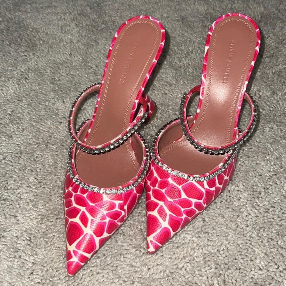Amina Muaddi Pink Gilda Mule